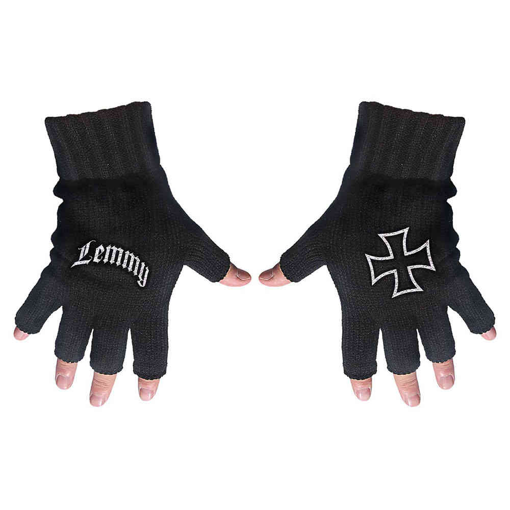 Lemmy Kilmister - Logo & Iron Cross Fingerless gloves - Black